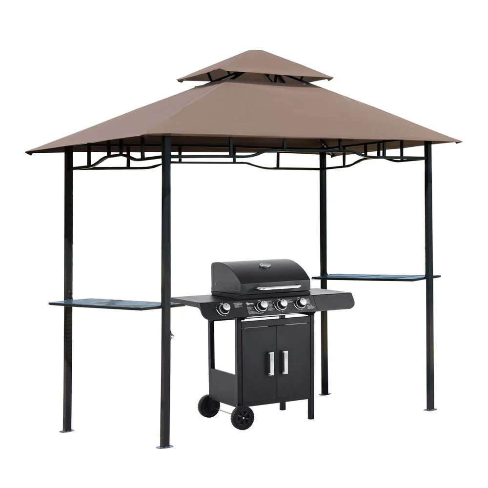 8Foot Backyard BBQ Grill Canopy Cover TwoLayered Smoke Vent Design For Ultimate Shade Ventilation 6