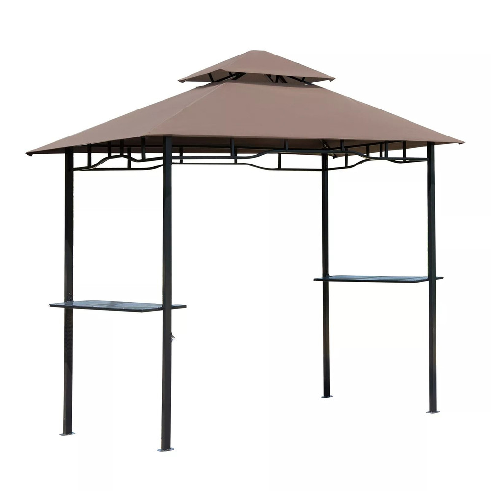 8Foot Backyard BBQ Grill Canopy Cover TwoLayered Smoke Vent Design For Ultimate Shade Ventilation 2