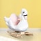 Qaba Plush Kids RideOn Toy Swan Style Rocking Horse With Music Soft Fabric Animal Rocker Seat Gi 2