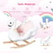 Qaba Plush Kids RideOn Toy Swan Style Rocking Horse With Music Soft Fabric Animal Rocker Seat Gi 4