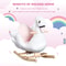 Qaba Plush Kids RideOn Toy Swan Style Rocking Horse With Music Soft Fabric Animal Rocker Seat Gi 7