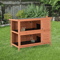 1 Bunny Hutch With Dividers Asphalt Roof For Small Animals Outdoors 2 Level Orange Rabbit Hutch 0