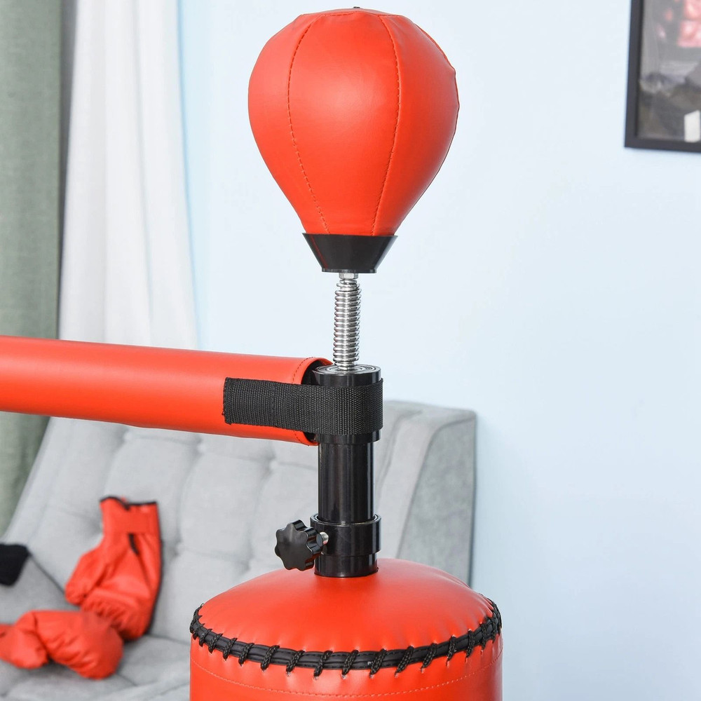 Boxing Punch Bag Stand With Rotating Flexible Arm Adjustable Speed Ball WaterSand Fillable Base F 0