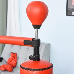 boxing punch bag stand with rotating flexible arm – adjustable speed ball & water/sand fillable base for stability