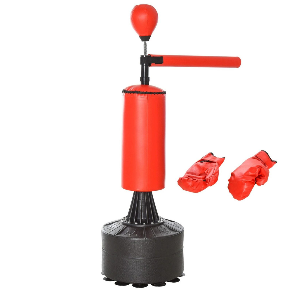 Boxing Punch Bag Stand With Rotating Flexible Arm Adjustable Speed Ball WaterSand Fillable Base F 5