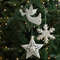 Christmas Tree Hanging Ornaments Snowflake Angel Deer White Pendants Navidad New Year Party Home Xm