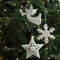Christmas Tree Hanging Ornaments Snowflake Angel Deer White Pendants Navidad New Year Party Home Xm