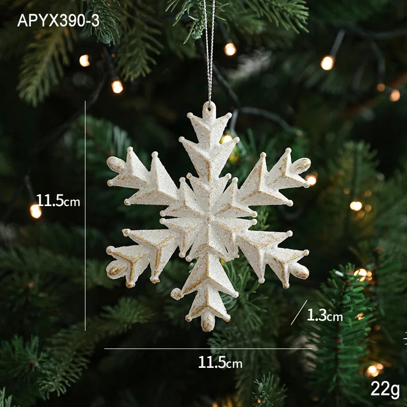 Christmas Tree Hanging Ornaments Snowflake Angel Deer White Pendants Navidad New Year Party Home Xm