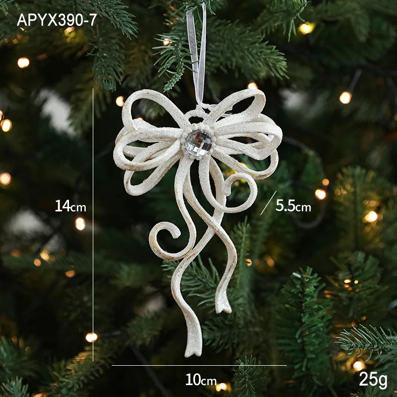 Christmas Tree Hanging Ornaments Snowflake Angel Deer White Pendants Navidad New Year Party Home Xm