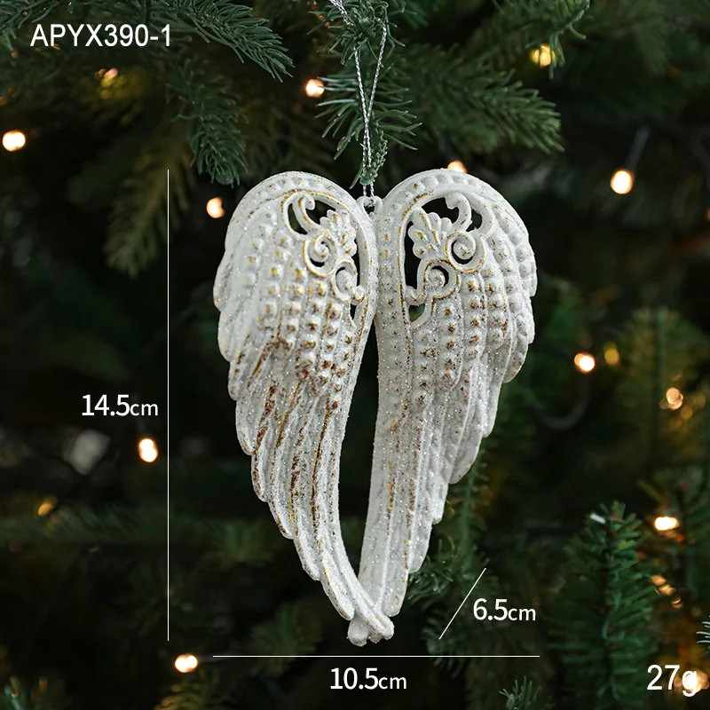 Christmas Tree Hanging Ornaments Snowflake Angel Deer White Pendants Navidad New Year Party Home Xm