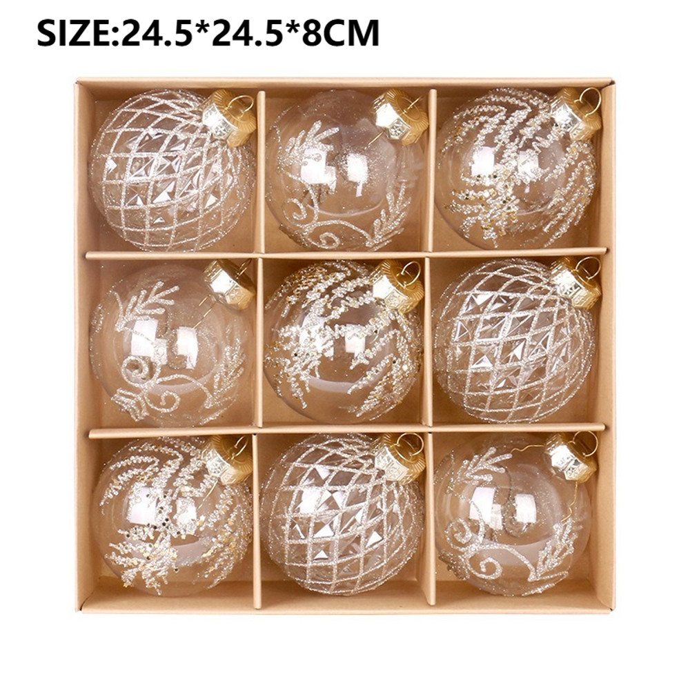White Champagne Green Balls, Transparent Christmas Ball Set, DIY Christmas Tree Ornaments, Luxury Holiday Decor for Part