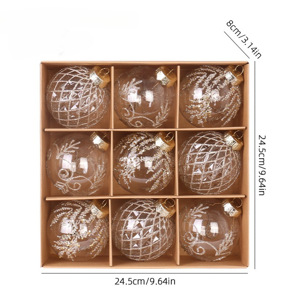 White Champagne Green Balls, Transparent Christmas Ball Set, DIY Christmas Tree Ornaments, Luxury Holiday Decor for Part