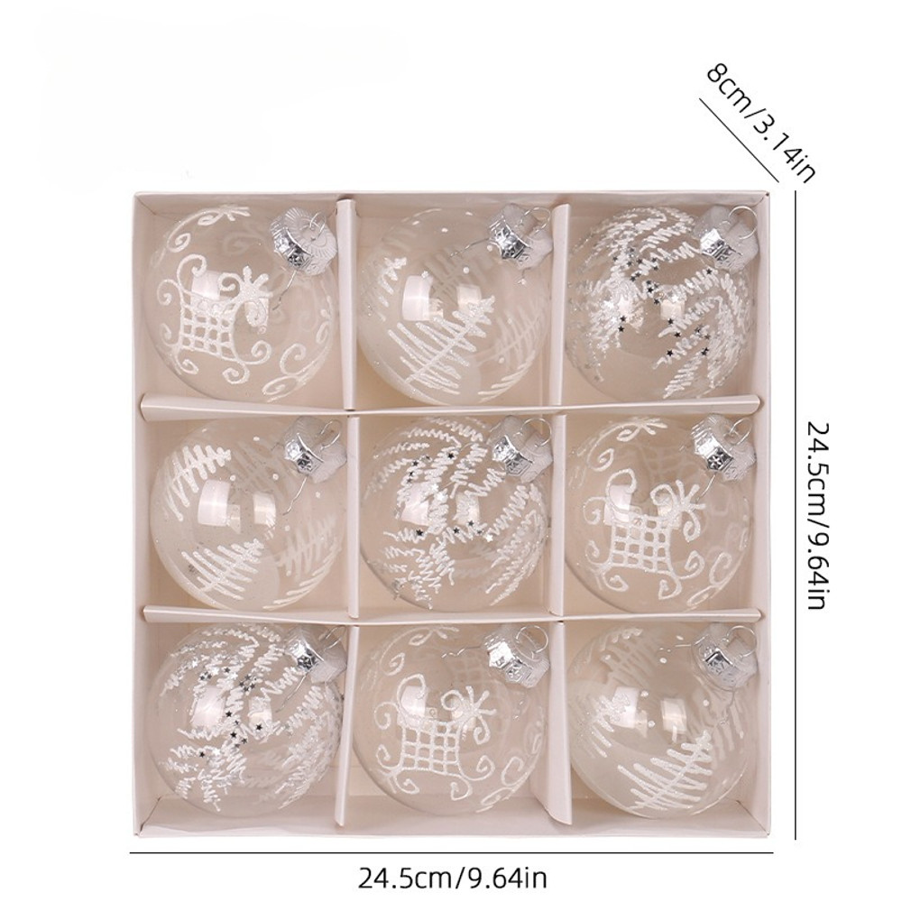 White Champagne Green Balls, Transparent Christmas Ball Set, DIY Christmas Tree Ornaments, Luxury Holiday Decor for Part