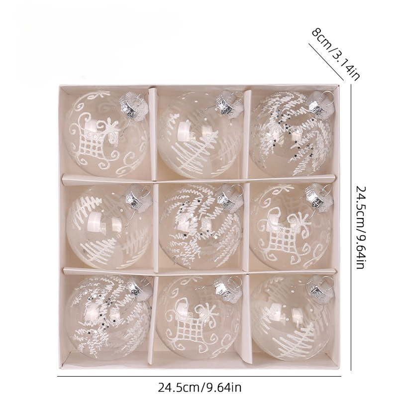 White Champagne Green Balls, Transparent Christmas Ball Set, DIY Christmas Tree Ornaments, Luxury Holiday Decor for Part