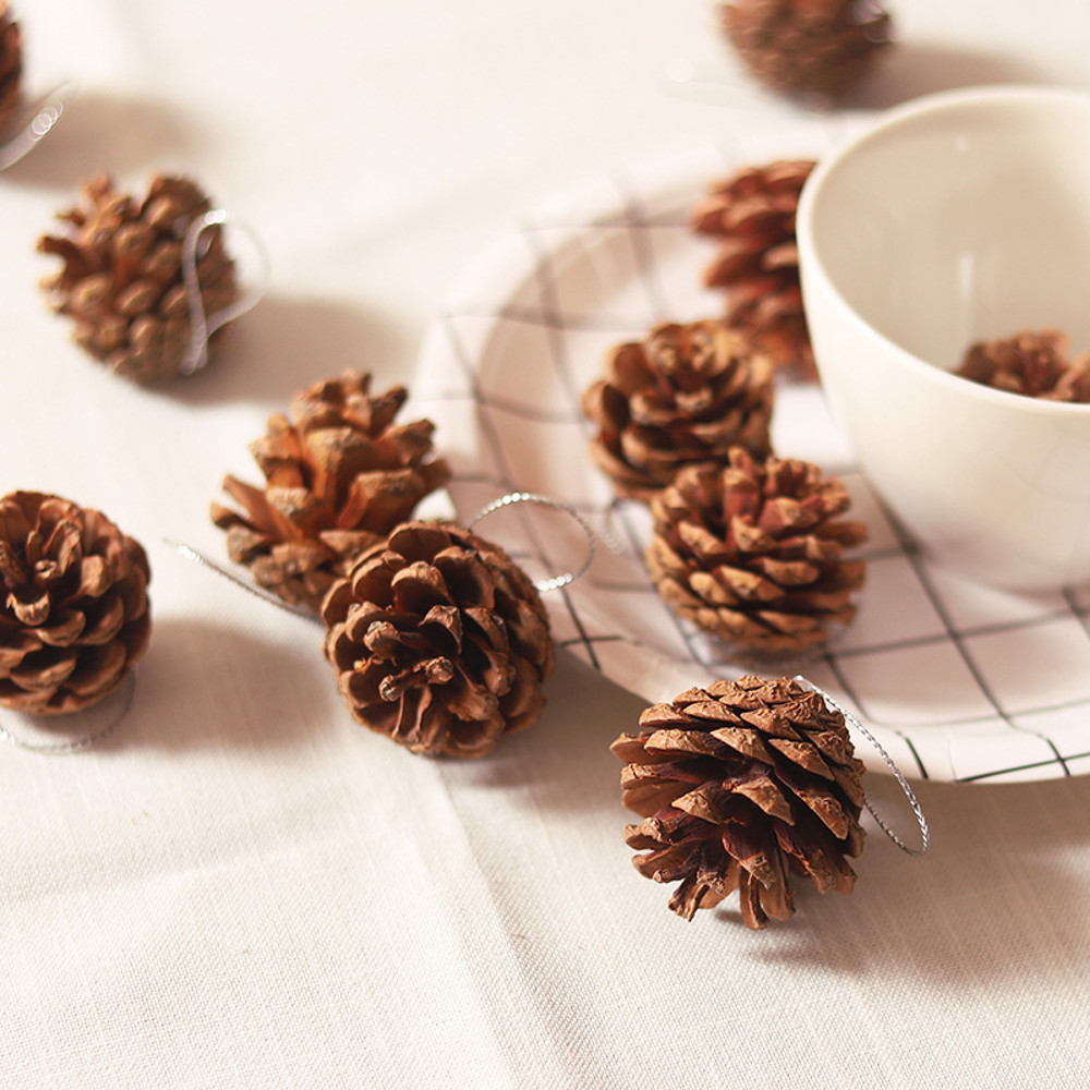Christmas Pine Cones Ornaments, Mini Pinecones Tree Pendant, Holiday New Year Accessories, Rustic Festival Party Decor