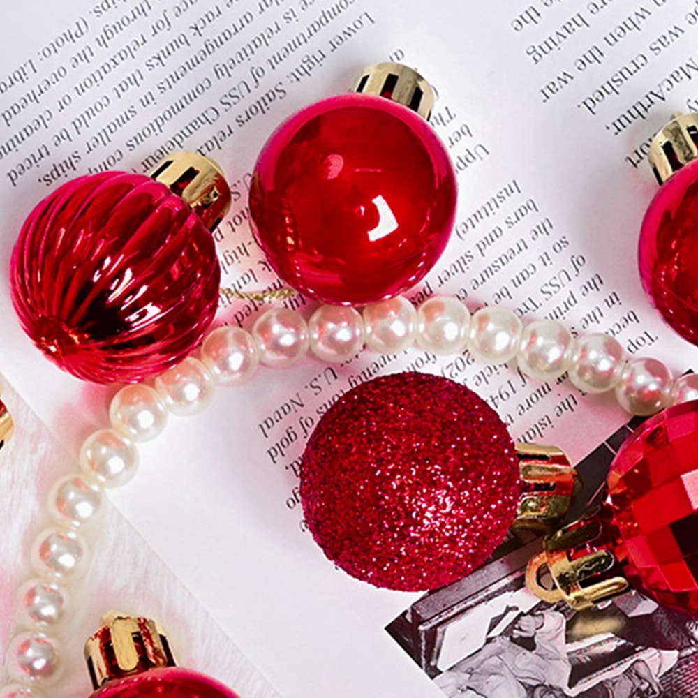 Plating Glossy Decorative Christmas Balls Set Box, Balls Christmas Tree Pendant, Holiday New Year Party Decor