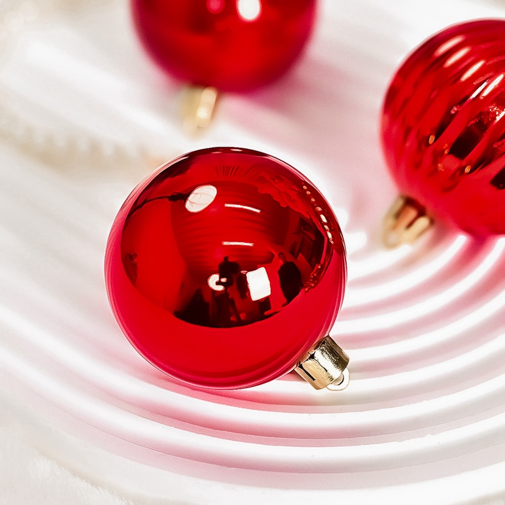Plating Glossy Decorative Christmas Balls Set Box, Balls Christmas Tree Pendant, Holiday New Year Party Decor