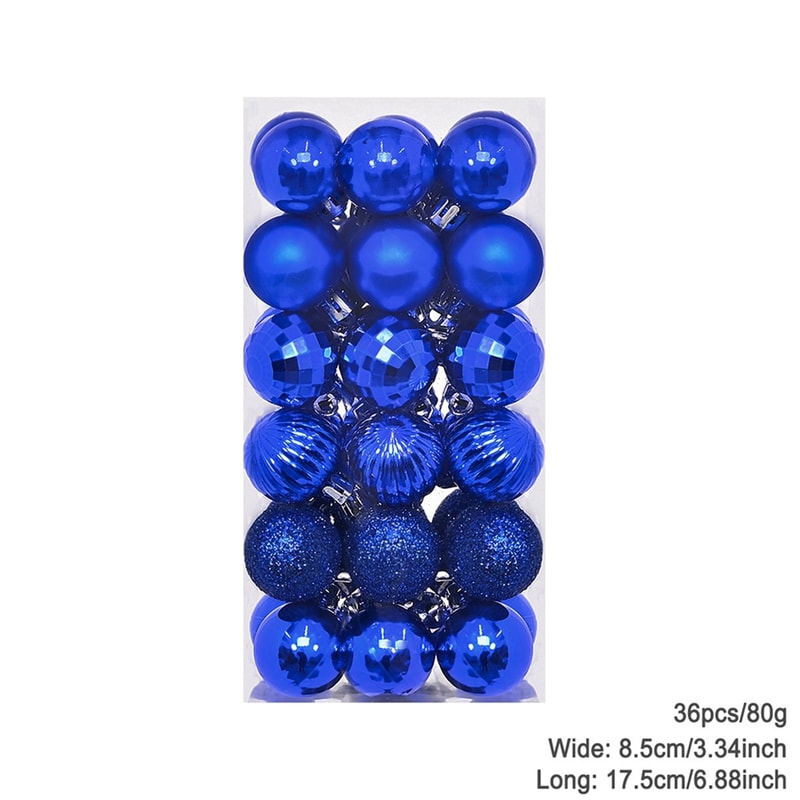 Plating Glossy Decorative Christmas Balls Set Box, Balls Christmas Tree Pendant, Holiday New Year Party Decor
