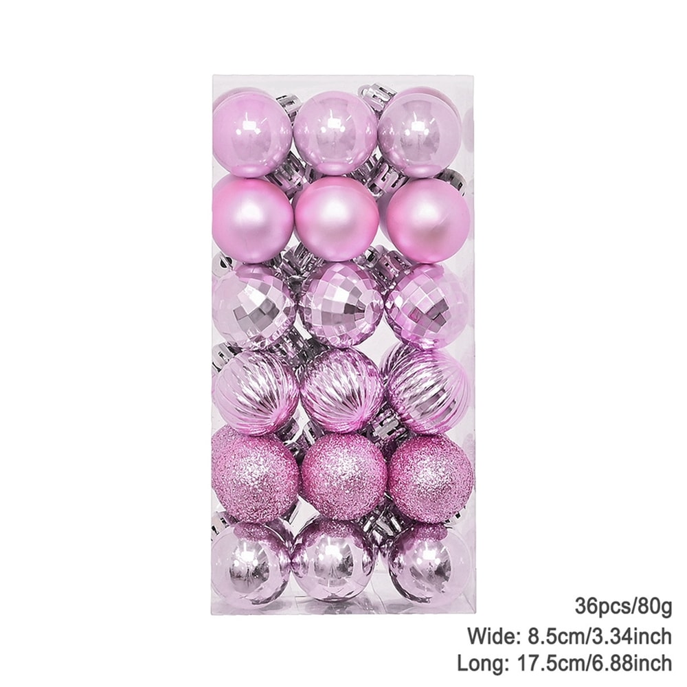 Plating Glossy Decorative Christmas Balls Set Box, Balls Christmas Tree Pendant, Holiday New Year Party Decor