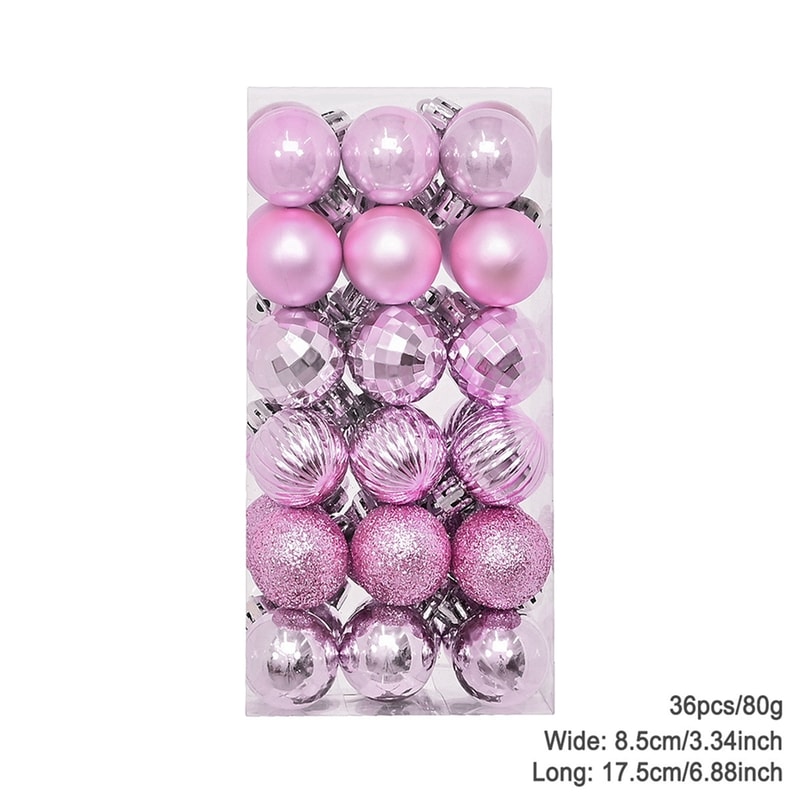 Plating Glossy Decorative Christmas Balls Set Box, Balls Christmas Tree Pendant, Holiday New Year Party Decor