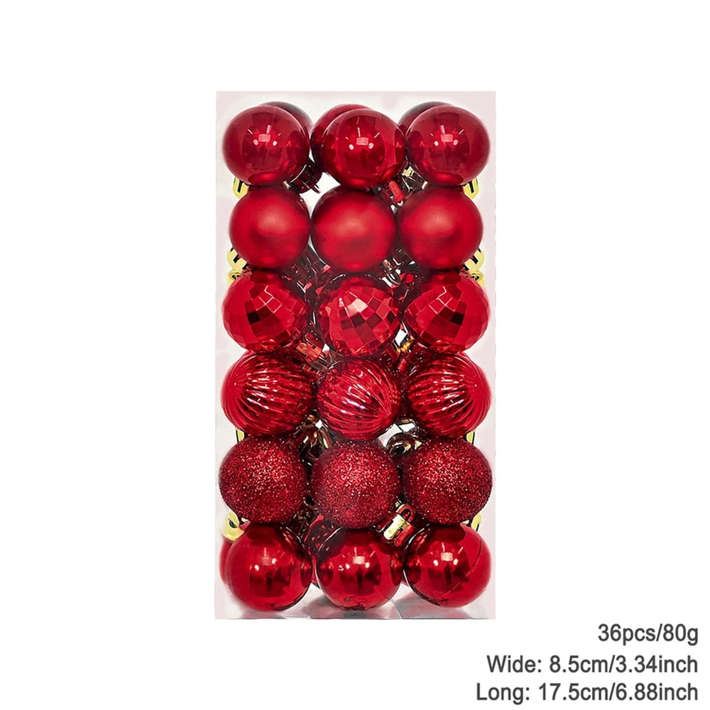Plating Glossy Decorative Christmas Balls Set Box, Balls Christmas Tree Pendant, Holiday New Year Party Decor