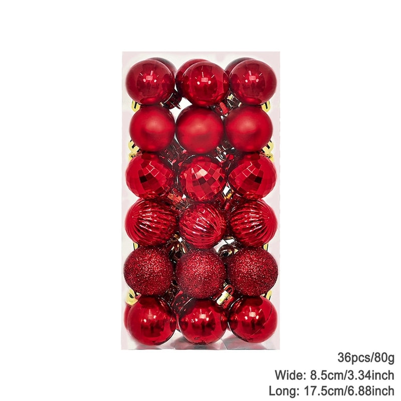 Plating Glossy Decorative Christmas Balls Set Box, Balls Christmas Tree Pendant, Holiday New Year Party Decor