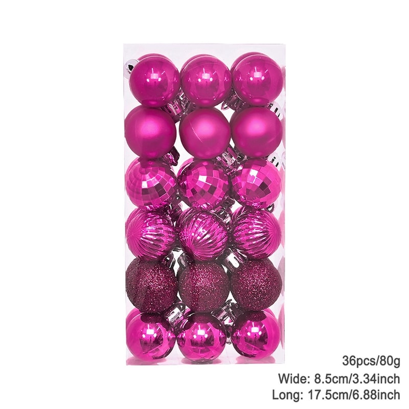 Plating Glossy Decorative Christmas Balls Set Box, Balls Christmas Tree Pendant, Holiday New Year Party Decor