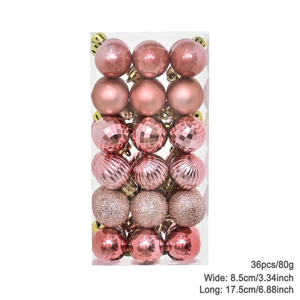 Plating Glossy Decorative Christmas Balls Set Box, Balls Christmas Tree Pendant, Holiday New Year Party Decor