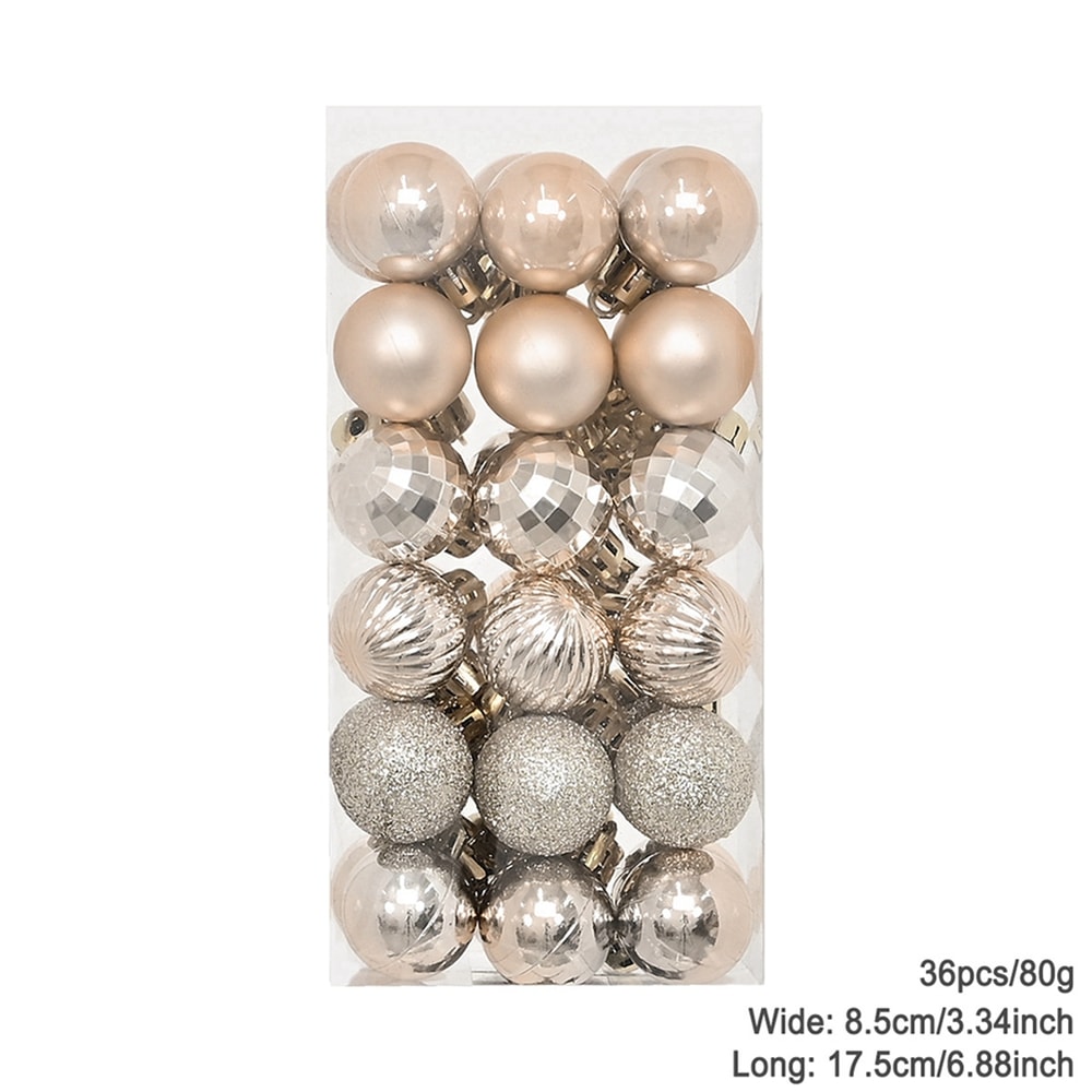 Plating Glossy Decorative Christmas Balls Set Box, Balls Christmas Tree Pendant, Holiday New Year Party Decor