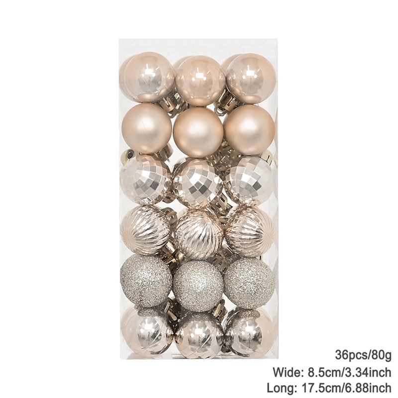 Plating Glossy Decorative Christmas Balls Set Box, Balls Christmas Tree Pendant, Holiday New Year Party Decor