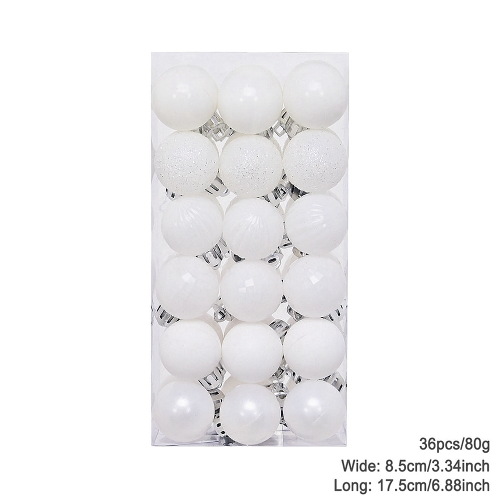 Plating Glossy Decorative Christmas Balls Set Box, Balls Christmas Tree Pendant, Holiday New Year Party Decor