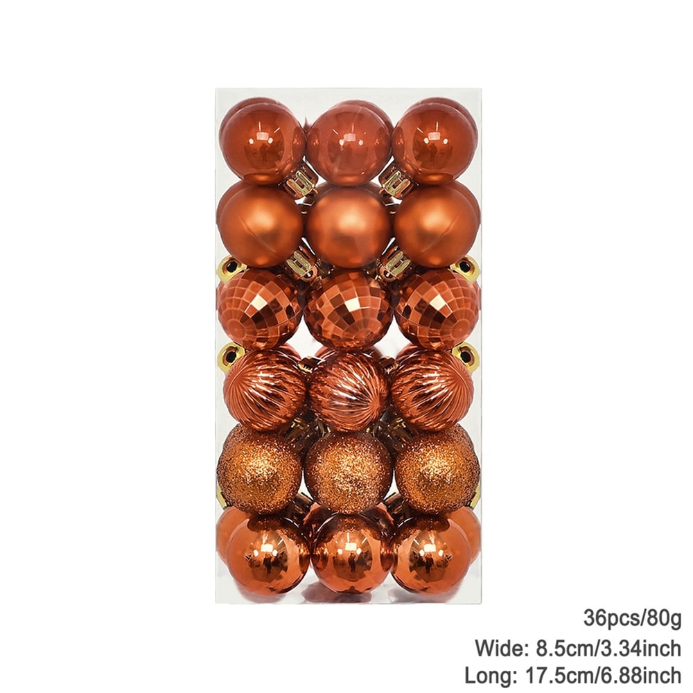 Plating Glossy Decorative Christmas Balls Set Box, Balls Christmas Tree Pendant, Holiday New Year Party Decor
