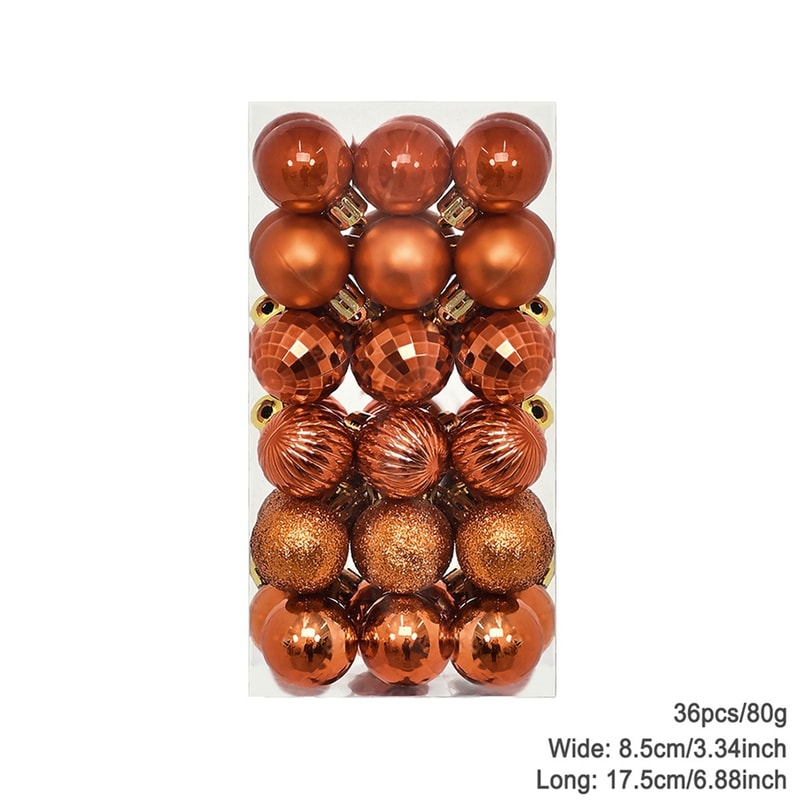 Plating Glossy Decorative Christmas Balls Set Box, Balls Christmas Tree Pendant, Holiday New Year Party Decor