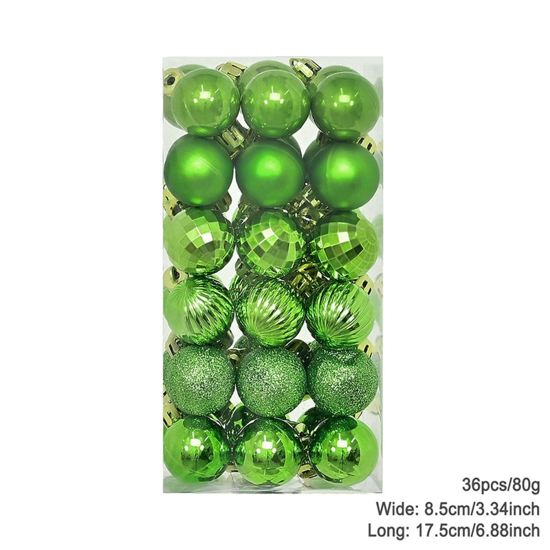 Plating Glossy Decorative Christmas Balls Set Box, Balls Christmas Tree Pendant, Holiday New Year Party Decor