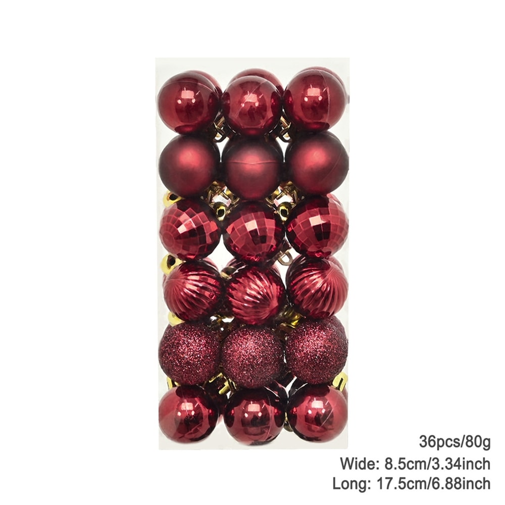 Plating Glossy Decorative Christmas Balls Set Box, Balls Christmas Tree Pendant, Holiday New Year Party Decor