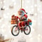 Hanging Cartoon Santa Acrylic Winter Decorative Christmas Tree Pendants Claus Bicycle Gifts Christm 0