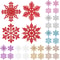 Christmas Venue Decoration, Pink Glitter Plastic Snowflake, Winter Party Supplies, Ornaments for Home, Tree Pendant