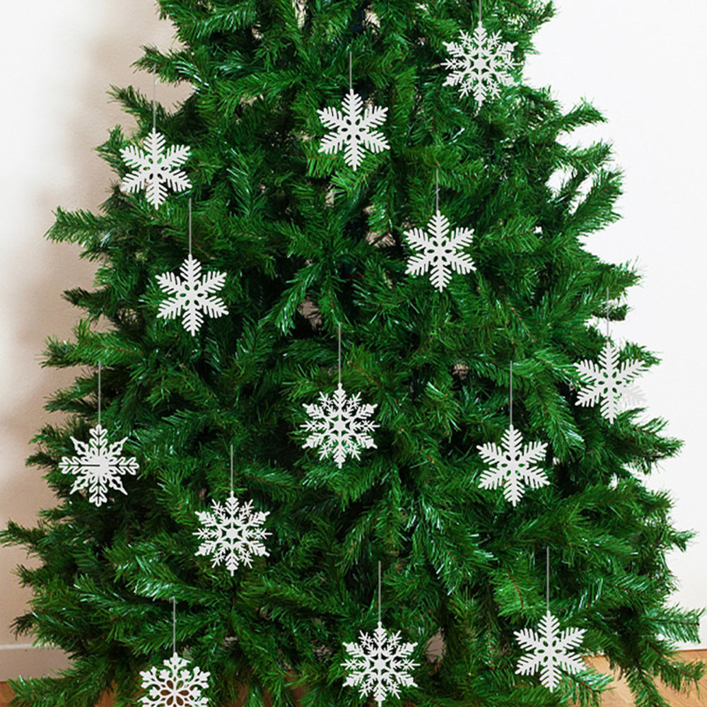 Christmas Venue Decoration, Pink Glitter Plastic Snowflake, Winter Party Supplies, Ornaments for Home, Tree Pendant