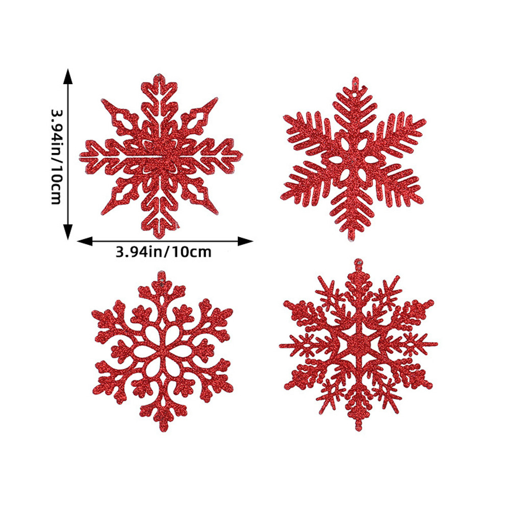 Christmas Venue Decoration, Pink Glitter Plastic Snowflake, Winter Party Supplies, Ornaments for Home, Tree Pendant