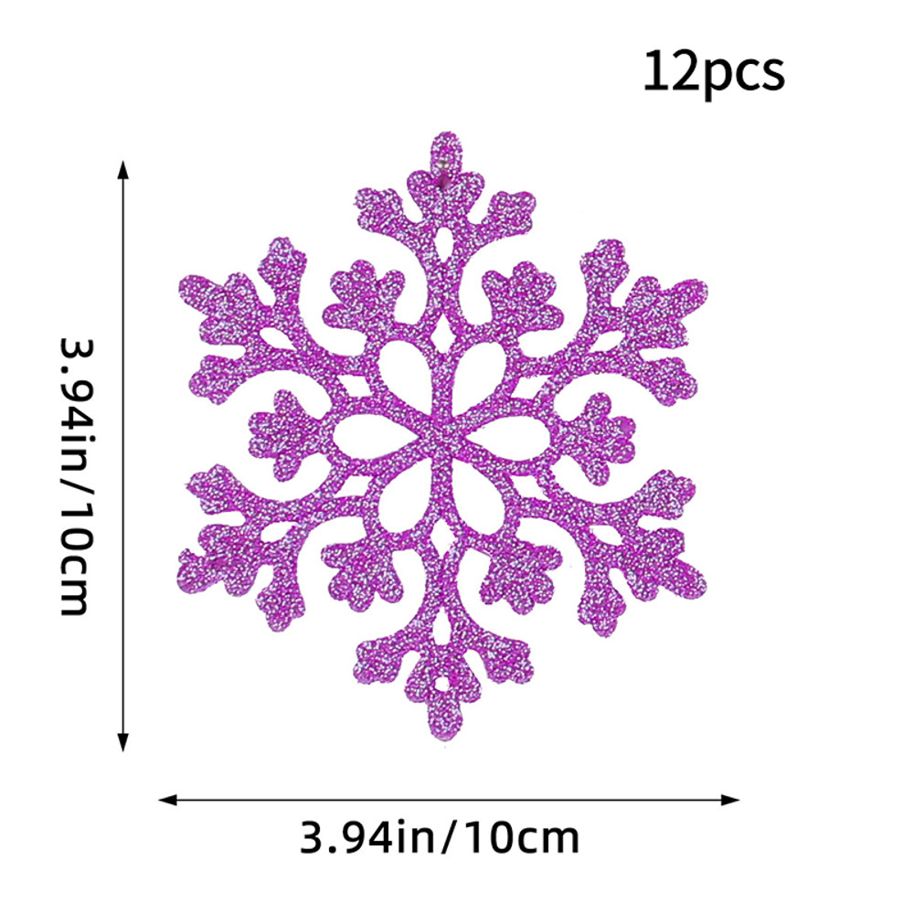 Christmas Venue Decoration, Pink Glitter Plastic Snowflake, Winter Party Supplies, Ornaments for Home, Tree Pendant
