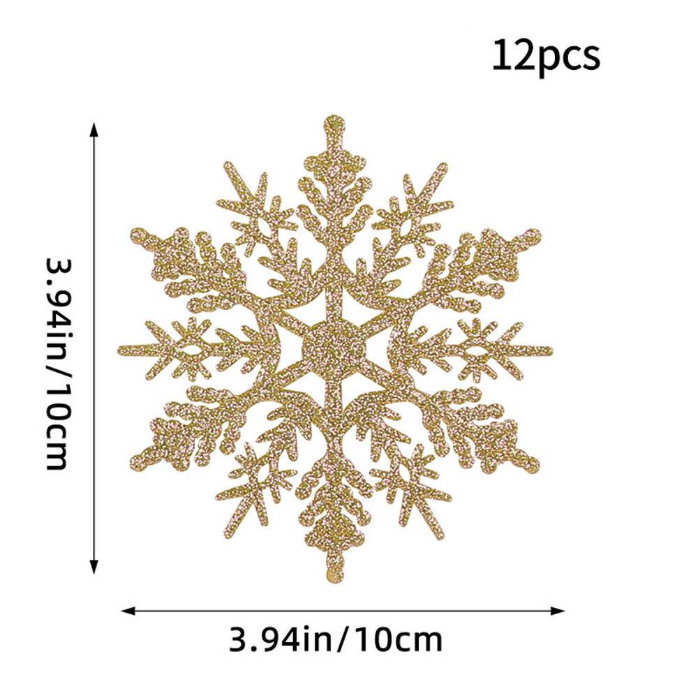 Christmas Venue Decoration, Pink Glitter Plastic Snowflake, Winter Party Supplies, Ornaments for Home, Tree Pendant
