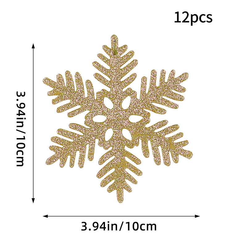 Christmas Venue Decoration, Pink Glitter Plastic Snowflake, Winter Party Supplies, Ornaments for Home, Tree Pendant