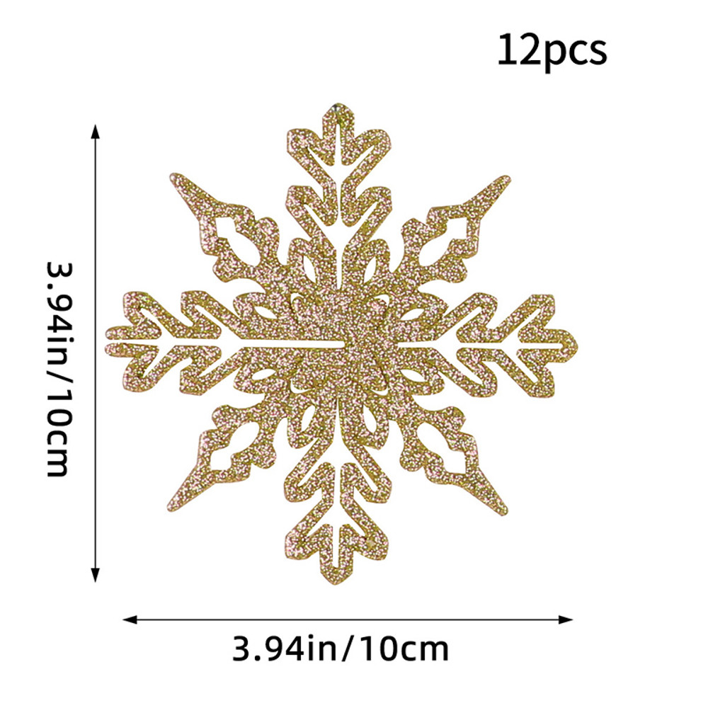 Christmas Venue Decoration, Pink Glitter Plastic Snowflake, Winter Party Supplies, Ornaments for Home, Tree Pendant