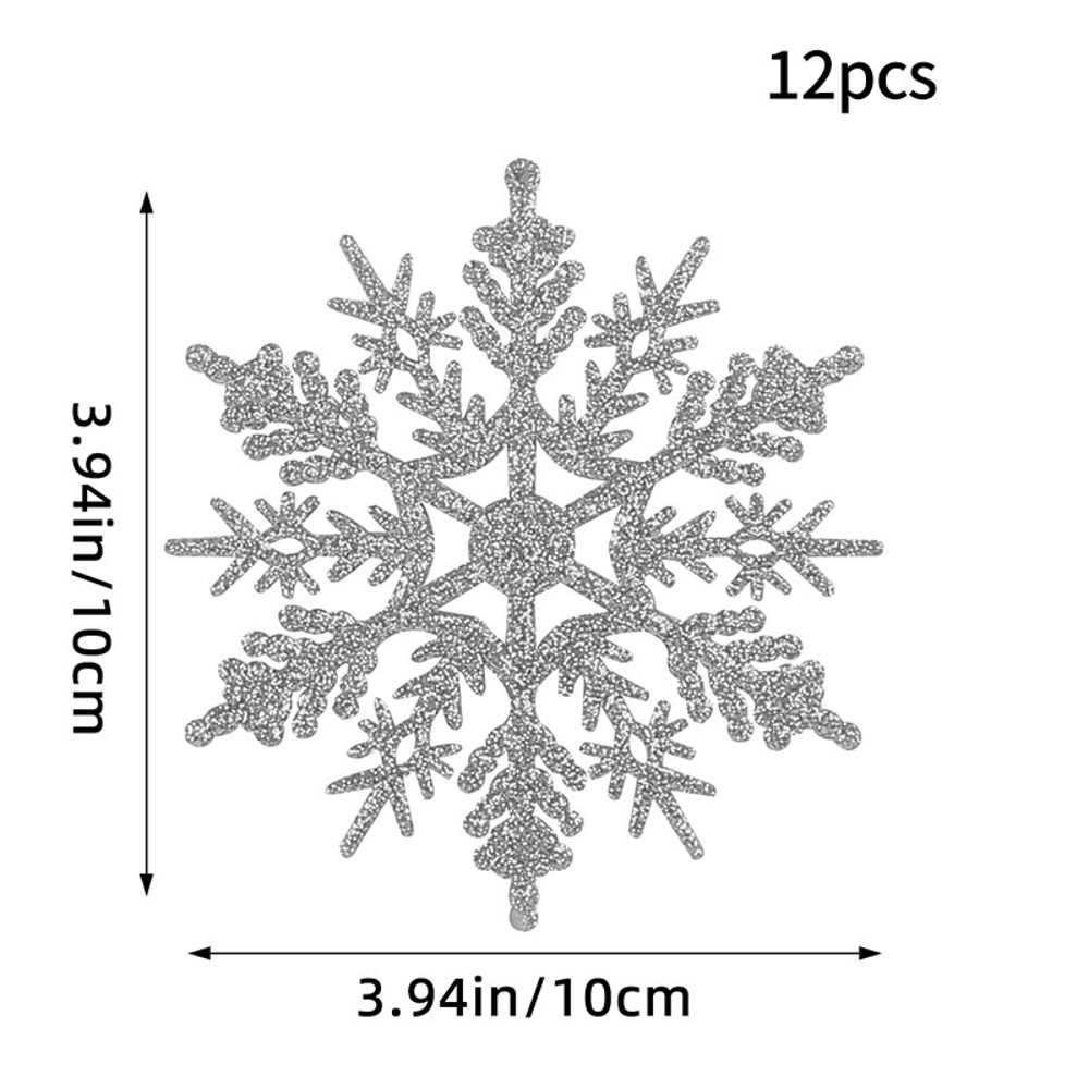 Christmas Venue Decoration, Pink Glitter Plastic Snowflake, Winter Party Supplies, Ornaments for Home, Tree Pendant