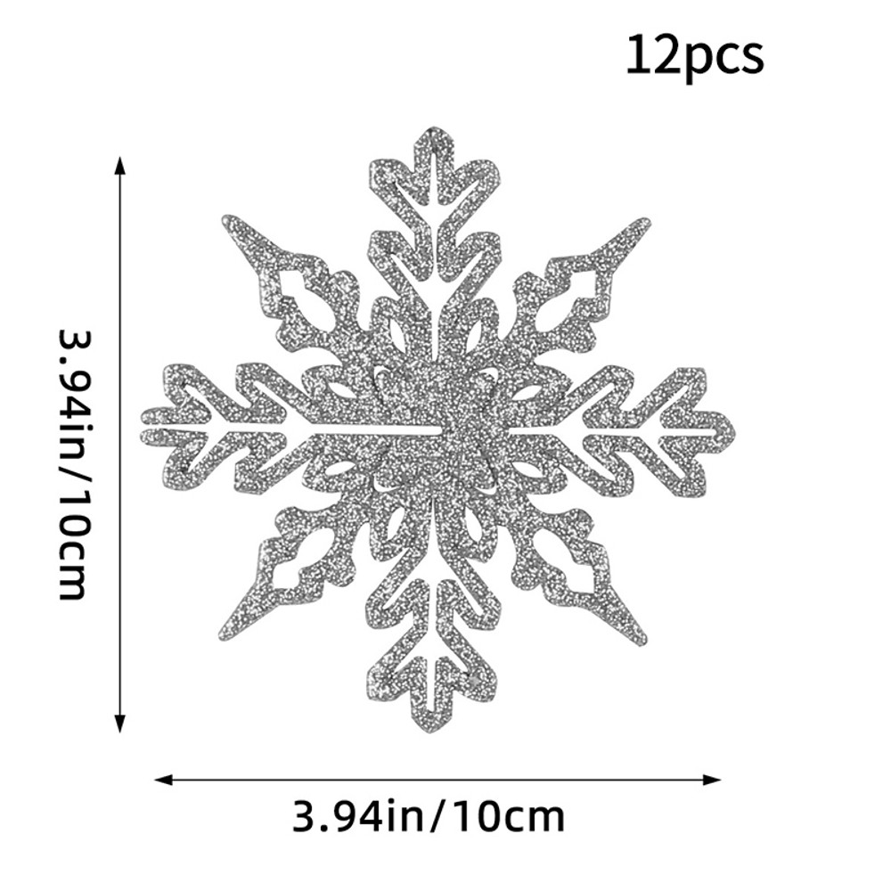 Christmas Venue Decoration, Pink Glitter Plastic Snowflake, Winter Party Supplies, Ornaments for Home, Tree Pendant