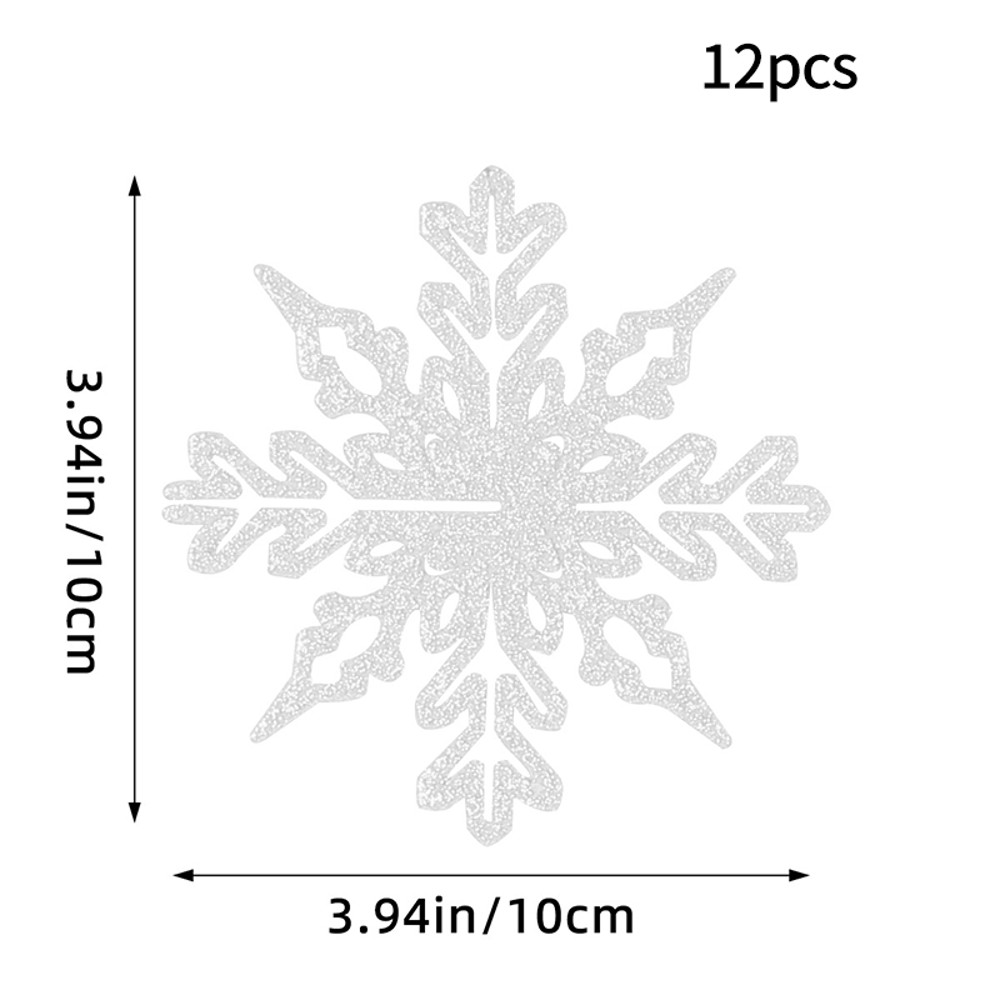 Christmas Venue Decoration, Pink Glitter Plastic Snowflake, Winter Party Supplies, Ornaments for Home, Tree Pendant