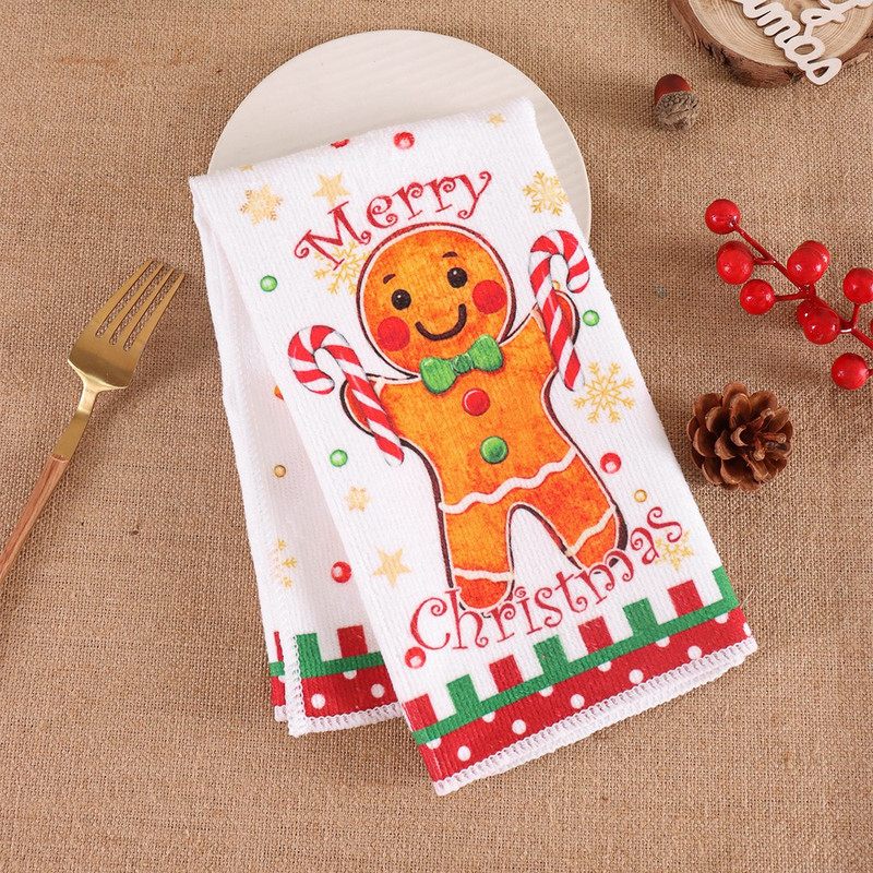 Christmas Kitchen Towels, Xmas Gingerbread Man Dish, Merry Christmas Party Decoration, Towel Navidad New Year