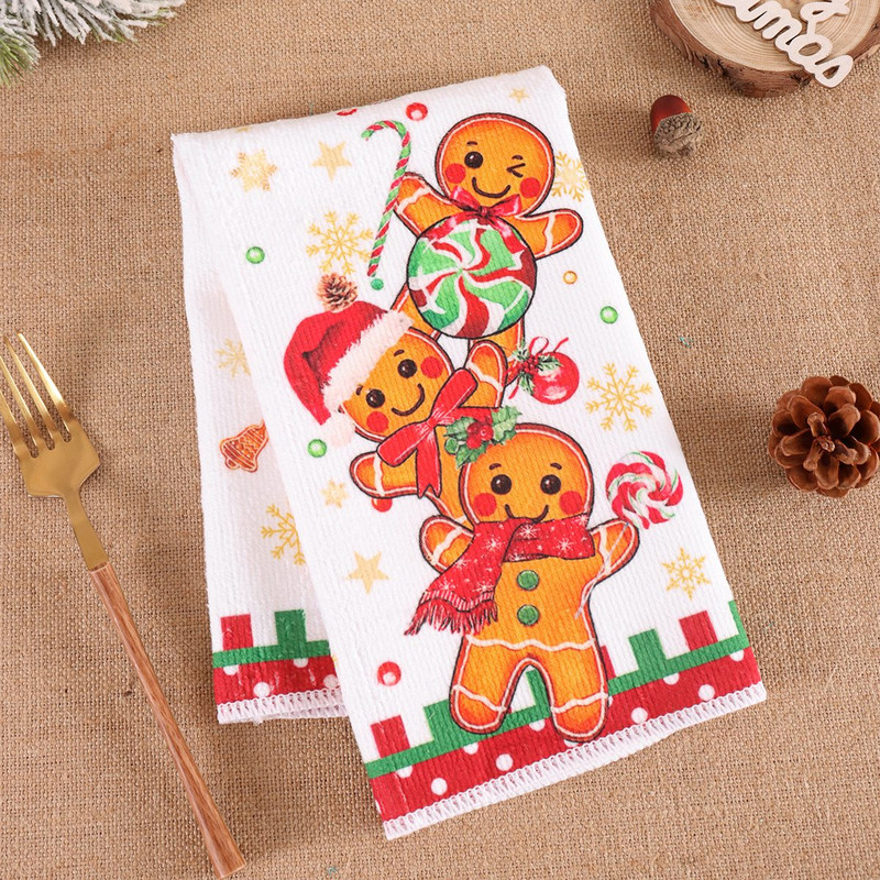 Christmas Kitchen Towels, Xmas Gingerbread Man Dish, Merry Christmas Party Decoration, Towel Navidad New Year
