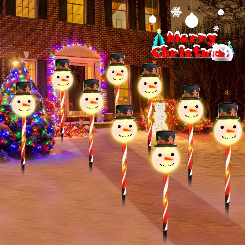 SolarPowered Christmas Snowman Lights With Clear Tubes 8 Lighting Modes Ideal For Christmas Party D 1