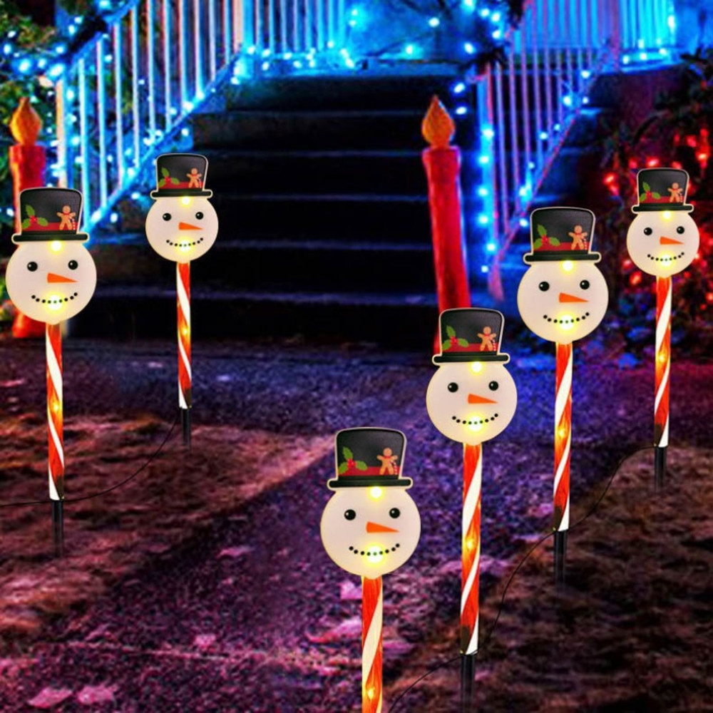 SolarPowered Christmas Snowman Lights With Clear Tubes 8 Lighting Modes Ideal For Christmas Party D 2